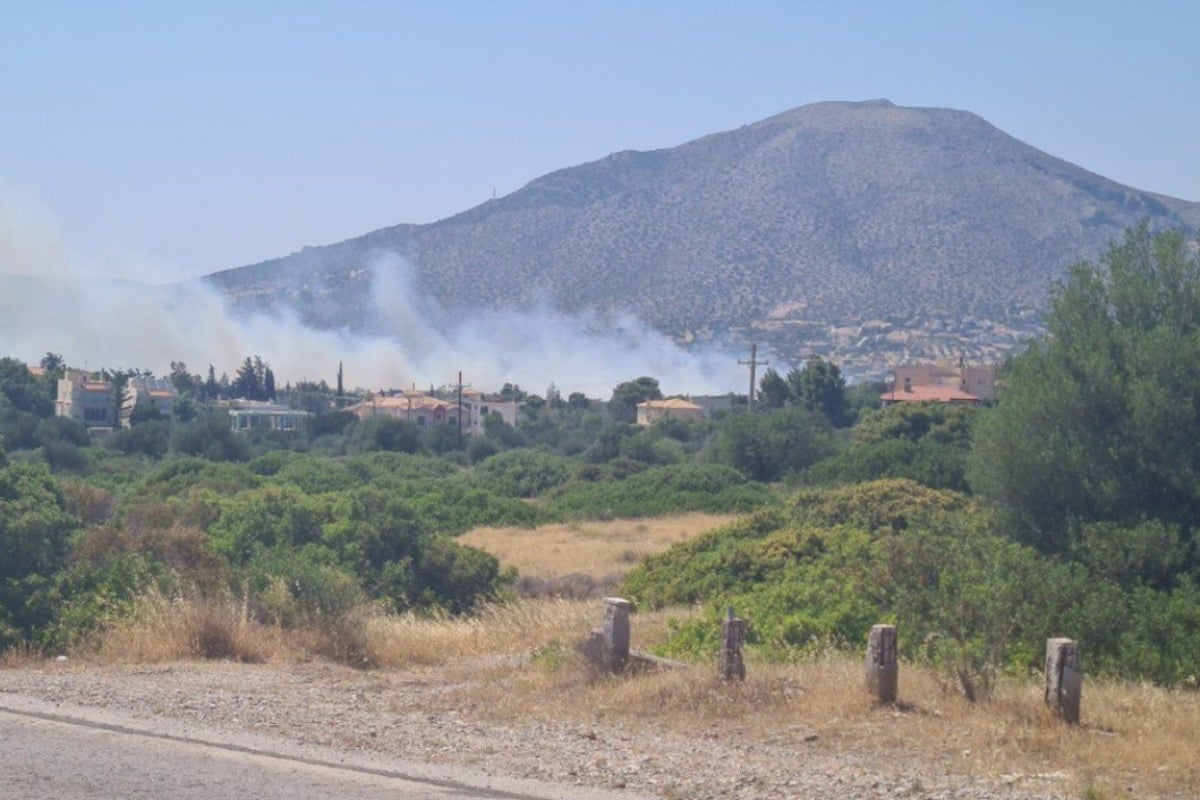 Εκκενώνονται Ανάβυσσος και Παλαιά Φώκαια - Φωτιά καίει κοντά σε σπίτια, δείτε φωτογραφίες