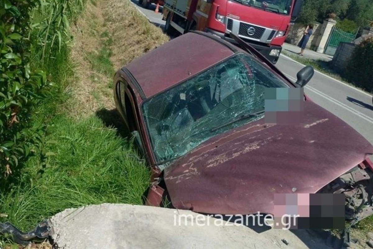 Ζάκυνθος: Οδηγός απεγκλωβίστηκε από την Πυροσβεστική μετά από πτώση αυτοκινήτου σε χαντάκι