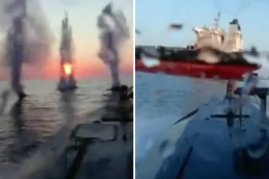 Καρέ-καρέ η επίθεση ουκρανικού drone σε ρωσικό δεξαμενόπλοιο – Η στιγμή που πλήττει τον στόχο του