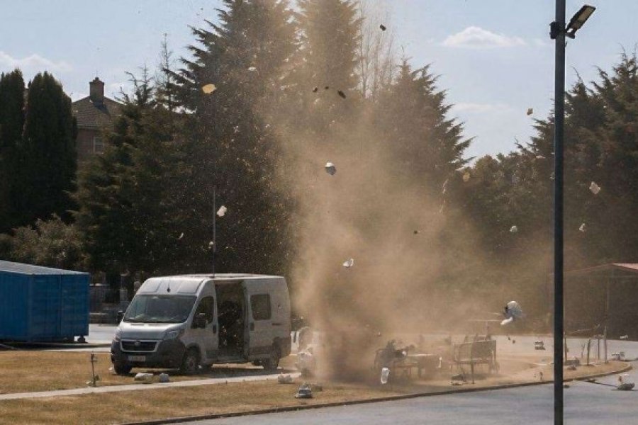 Μίνι ανεμοστρόβιλος «ισοπέδωσε» αγώνες στίβου στην Αγγλία – Τραπέζια και κριτές «πέταξαν» στον αέρα