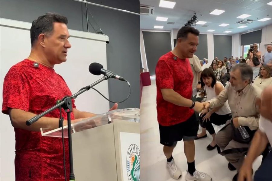 Ο Γεωργιάδης σε επίσημη εκδήλωση με… μια αναπάντεχη αμφίεση - τι είπε για να δικαιολογηθεί