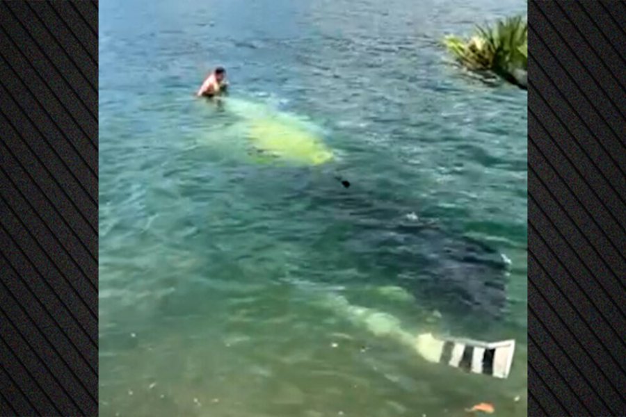 Βίντεο μετά την πτώση ελικοπτέρου στη λίμνη Αώου: Ο χειριστής κολυμπά στα νερά και εξετάζει το βυθισμένο Bell